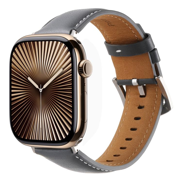 Kalebol Plain Genuine Leather Watch Band, For Apple Watch 46mm / 49mm / 45mm / 44mm, For Apple Watch 42mm / 41mm / 40mm / 38mm