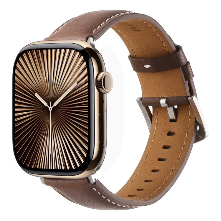 Kalebol Plain Genuine Leather Watch Band, For Apple Watch 46mm / 49mm / 45mm / 44mm, For Apple Watch 42mm / 41mm / 40mm / 38mm