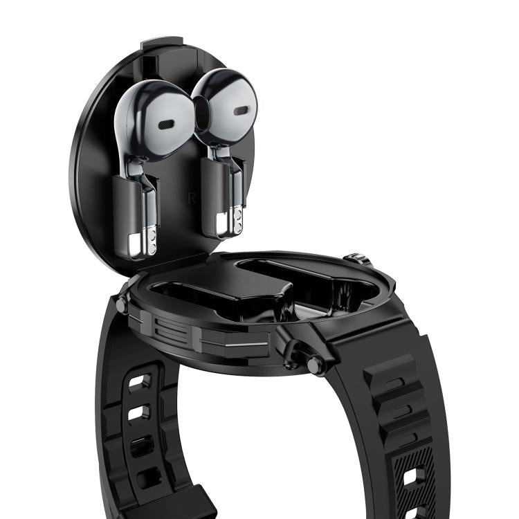 D11 1.46 inch 2 in 1 Bluetooth Earphone Smart Watch, Support Bluetooth Call / NFC / Heart Rate, D11 (Black), D11 (Green)