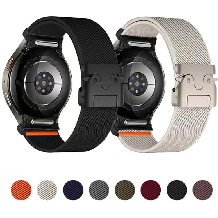Press Button Connector Parachute Buckle Elastic Nylon Watch Band, For Samsung Galaxy Watch 7 / 6 / 5 / 4