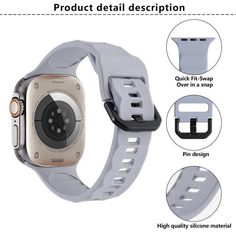 Kalebol Ripple Sports Silicone Strap, For Apple Watch 46mm / 49mm / 45mm / 44mm, For Apple Watch 42mm / 41mm / 40mm / 38mm