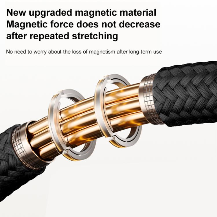 MOMAX DL57D Mag.Link 60W Type-C to 8 Pin Magnetic Braided Fast Charging Data Cable, Length:1m