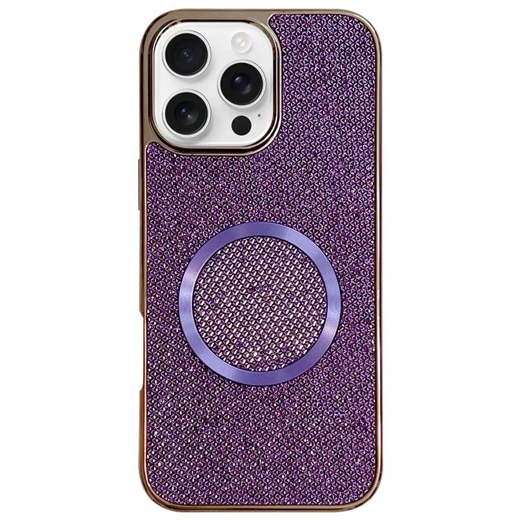 Electroplating PC Glitter Grain MagSafe Phone Case, For iPhone 17 Pro Max, For iPhone 17 Pro, For iPhone 16 Pro Max, For iPhone 16 Pro, For iPhone 16 Plus, For iPhone 16, For iPhone 15 Pro Max, For iPhone 15 Pro