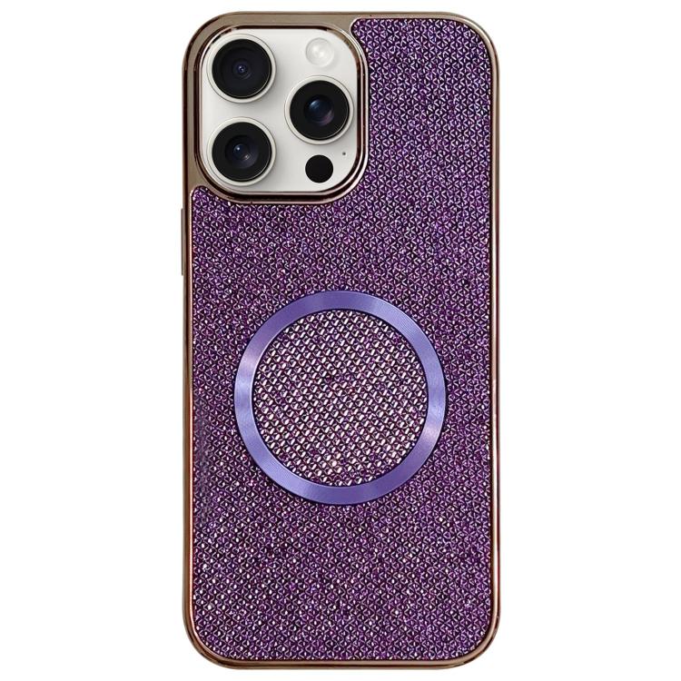 Electroplating PC Glitter Grain MagSafe Phone Case, For iPhone 17 Pro Max, For iPhone 17 Pro, For iPhone 16 Pro Max, For iPhone 16 Pro, For iPhone 16 Plus, For iPhone 16, For iPhone 15 Pro Max, For iPhone 15 Pro