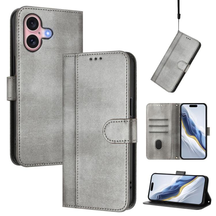 غطاء هاتف جلدي رجعي مع إبزيم وتوصيل خطوط، لهواتف iPhone 16 Pro، iPhone 16 Plus، iPhone 16، iPhone 15 Pro Max، iPhone 15 Pro، iPhone 15 Plus