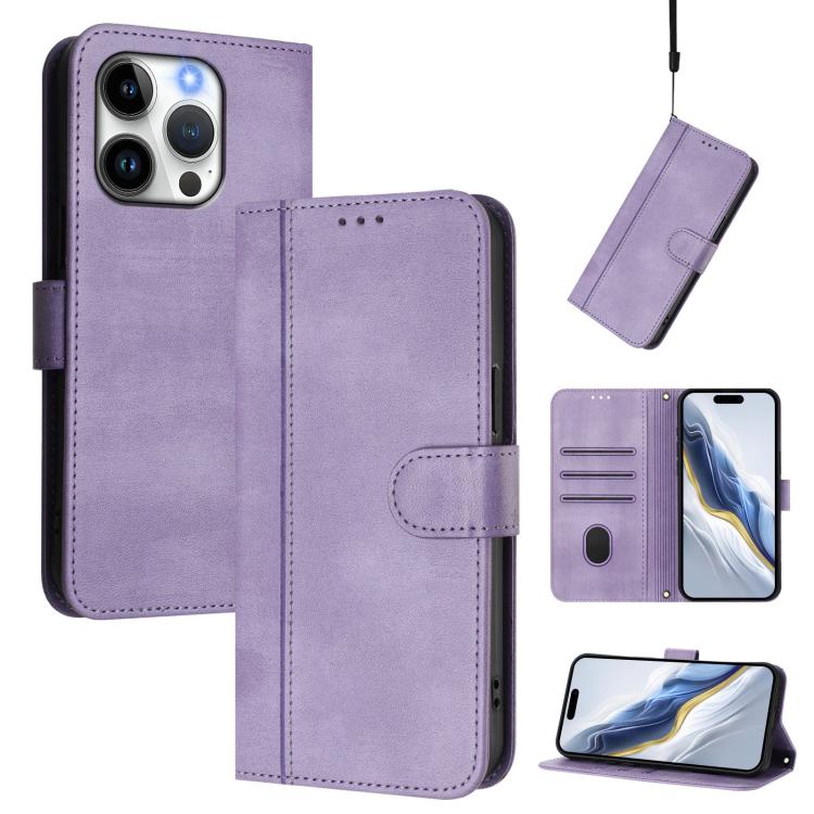 غطاء هاتف جلدي رجعي مع إبزيم وتوصيل خطوط، لهواتف iPhone 16 Pro، iPhone 16 Plus، iPhone 16، iPhone 15 Pro Max، iPhone 15 Pro، iPhone 15 Plus