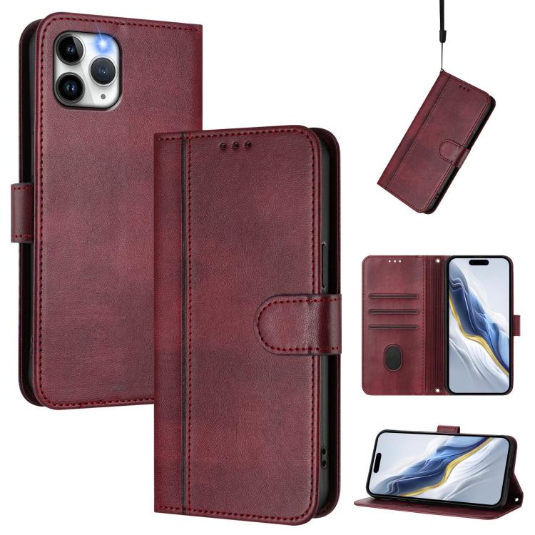 Line Splicing Buckle Retro Leather Phone Case, For iPhone 11 Pro Max, For iPhone 11, For iPhone 11 Pro, For iPhone X / XS, For iPhone XR, For iPhone XS Max