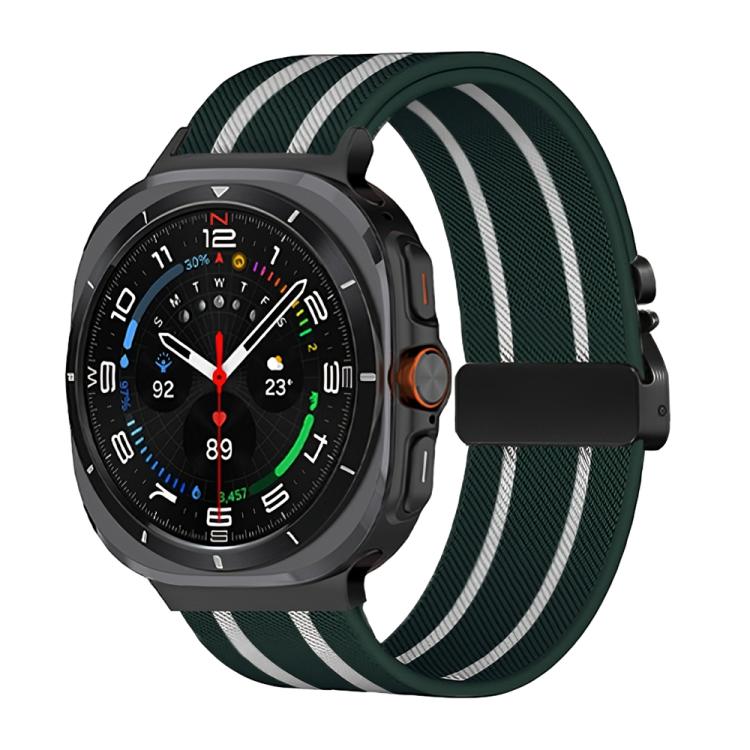 Parachute Buckle Stripe Nylon Elastic Braided Watch Band, For Samsung Galaxy Watch Ultra 47mm / Ultra 2025