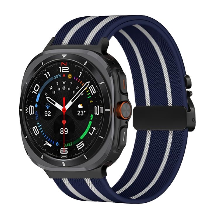 Parachute Buckle Stripe Nylon Elastic Braided Watch Band, For Samsung Galaxy Watch Ultra 47mm / Ultra 2025
