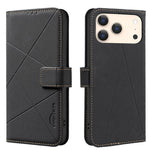 Geometric Pattern RFID Leather Phone Case, For iPhone 16e / 17e, For iPhone 17 Pro Max, For iPhone 17 Pro, For iPhone 17, For iPhone Air, For iPhone 16 Pro Max, For iPhone 16 Pro, For iPhone 16 Plus