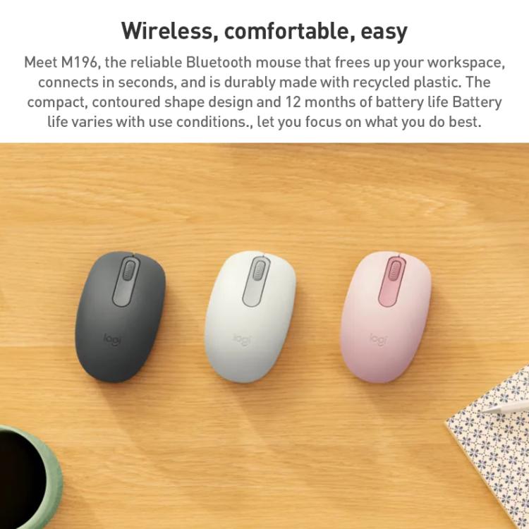 لوحة ماوس لاسلكية بلوتوث Logitech M196 بدقة 1000DPI، M196