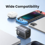 شاحن سريع USAMS CC306 T66 45 واط مزدوج USB-C / Type-C GaN، قابس الولايات المتحدة، CC306
