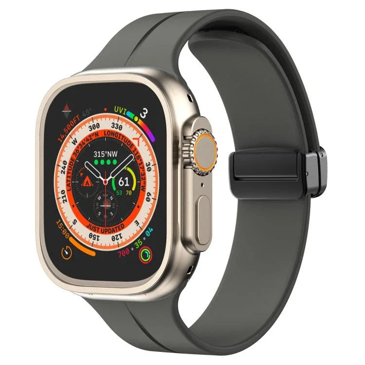 xDfind Solid Color Magnetic Buckle Silicone Watch Band, For Apple Watch 46mm / 49mm / 45mm / 44mm, For Apple Watch 42mm / 41mm / 40mm / 38mm