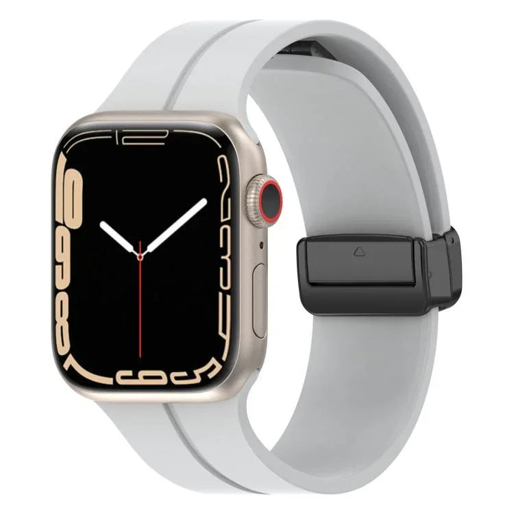 xDfind Solid Color Magnetic Buckle Silicone Watch Band, For Apple Watch 46mm / 49mm / 45mm / 44mm, For Apple Watch 42mm / 41mm / 40mm / 38mm
