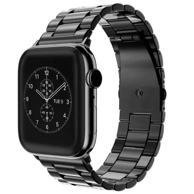 سوار ساعة من الفولاذ المقاوم للصدأ بمشبك قابل للطي وثلاث خرزات من xDfind، لساعات Apple Watch بمقاسات 46مم / 49مم / 45مم / 44مم، لساعات Apple Watch بمقاسات 42مم / 41مم / 40مم / 38مم