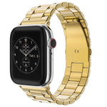 سوار ساعة من الفولاذ المقاوم للصدأ بمشبك قابل للطي وثلاث خرزات من xDfind، لساعات Apple Watch بمقاسات 46مم / 49مم / 45مم / 44مم، لساعات Apple Watch بمقاسات 42مم / 41مم / 40مم / 38مم