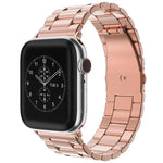 سوار ساعة من الفولاذ المقاوم للصدأ بمشبك قابل للطي وثلاث خرزات من xDfind، لساعات Apple Watch بمقاسات 46مم / 49مم / 45مم / 44مم، لساعات Apple Watch بمقاسات 42مم / 41مم / 40مم / 38مم