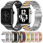 سوار ساعة من الفولاذ المقاوم للصدأ بمشبك قابل للطي وثلاث خرزات من xDfind، لساعات Apple Watch بمقاسات 46مم / 49مم / 45مم / 44مم، لساعات Apple Watch بمقاسات 42مم / 41مم / 40مم / 38مم