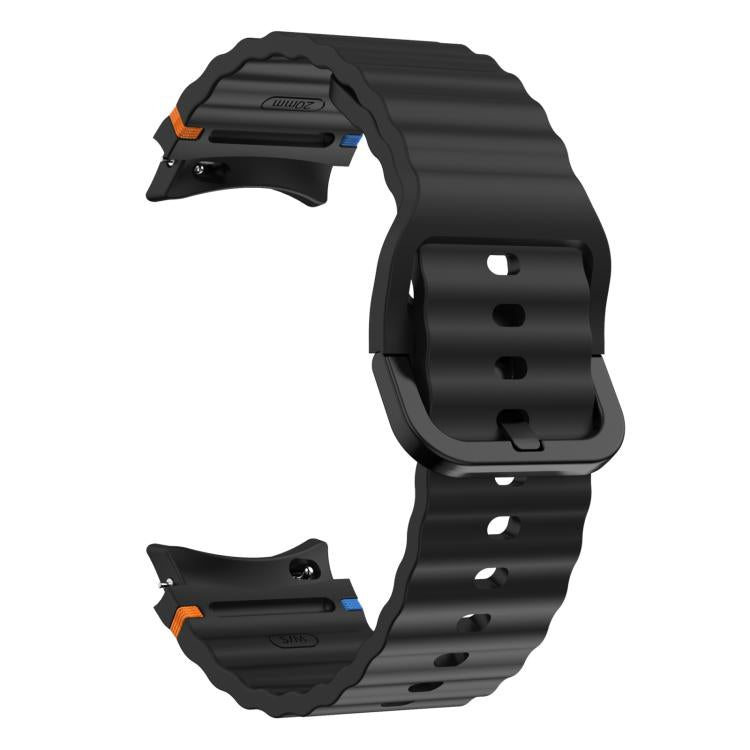 xDfind Wavy Grain Stitched Colorful Buckle Silicone Watch Band, For Samsung Galaxy Watch FE / 7 / 6 / 5 / 4