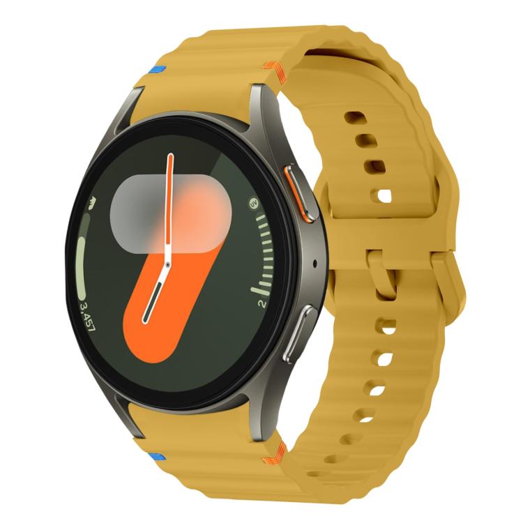 xDfind Wavy Grain Stitched Colorful Buckle Silicone Watch Band, For Samsung Galaxy Watch FE / 7 / 6 / 5 / 4