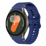 xDfind Wavy Grain Stitched Colorful Buckle Silicone Watch Band, For Samsung Galaxy Watch FE / 7 / 6 / 5 / 4