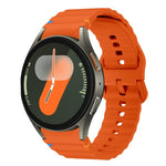 xDfind Wavy Grain Stitched Colorful Buckle Silicone Watch Band, For Samsung Galaxy Watch FE / 7 / 6 / 5 / 4