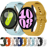 xDfind Wavy Grain Stitched Colorful Buckle Silicone Watch Band, For Samsung Galaxy Watch FE / 7 / 6 / 5 / 4