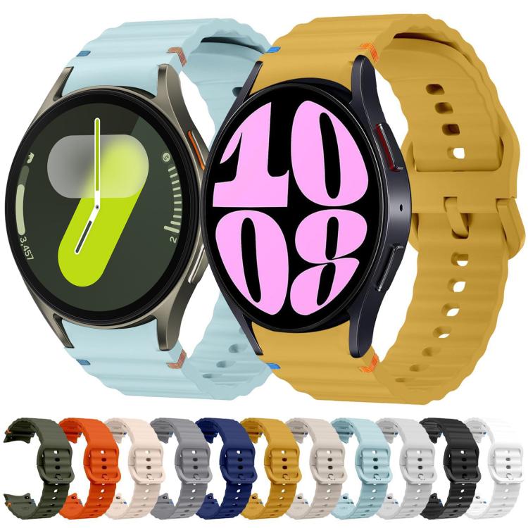 xDfind Wavy Grain Stitched Colorful Buckle Silicone Watch Band, For Samsung Galaxy Watch FE / 7 / 6 / 5 / 4