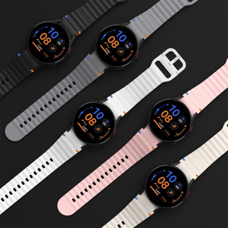 xDfind Wavy Grain Stitched Colorful Buckle Silicone Watch Band, For Samsung Galaxy Watch FE / 7 / 6 / 5 / 4