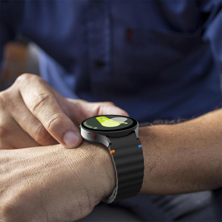 xDfind Wavy Grain Stitched Colorful Buckle Silicone Watch Band, For Samsung Galaxy Watch FE / 7 / 6 / 5 / 4