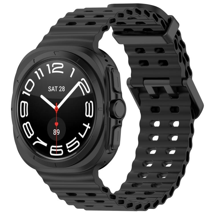xDfind Ocean Hole Dual Buckle Silicone Watch Band, For Samsung Galaxy Watch Ultra 47mm / Ultra 2025