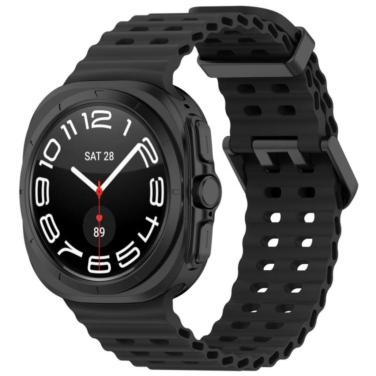 xDfind Ocean Hole Dual Buckle Silicone Watch Band, For Samsung Galaxy Watch Ultra 47mm / Ultra 2025