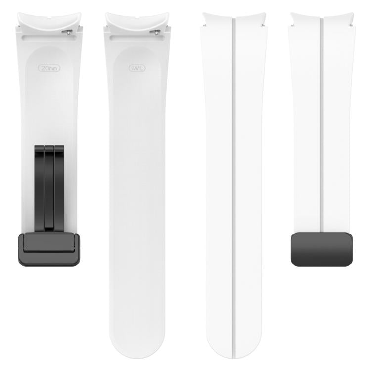 xDfind Fold Magnetic Black Buckle Silicone Watch Band, For Samsung Galaxy Watch7 / FE / 6 / 5 / 4