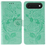 Rose Butterfly Embossed Leather Phone Case, For iPhone 17e / 16e, For iPhone 17 Pro Max, For iPhone 17 Pro, For iPhone 17, For iPhone Air