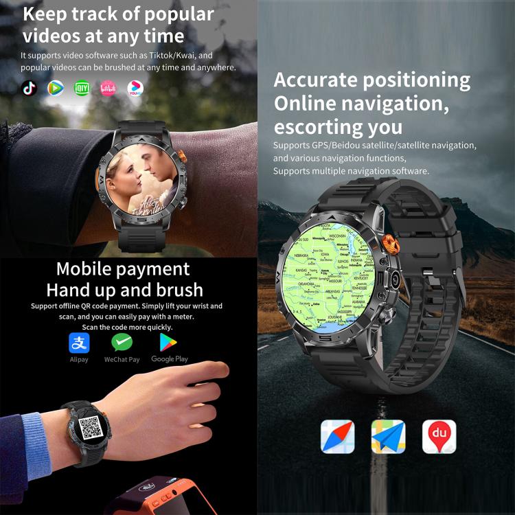 BH11 4G LTE Android 8.1 Smart Watch, 2GB+16GB, Unisoc 8541 Quad Core, Support Heart Rate / Blood Oxygen