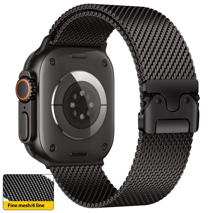 xDfind Milanaise-Armband aus Edelstahl mit Regenschirmschnalle, passend für Apple Watch 46 mm / 49 mm / 45 mm / 44 mm und 42 mm / 41 mm / 40 mm / 38 mm.