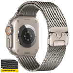 xDfind Umbrella Buckle Fine Mesh Milanese Stainless Steel Watch Band, For Apple Watch 46mm / 49mm / 45mm / 44mm Fine Mesh, For Apple Watch 42mm / 41mm / 40mm / 38mm Fine Mesh