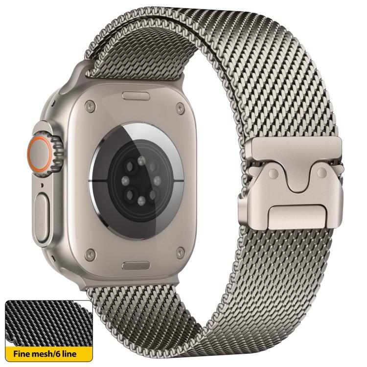 xDfind Umbrella Buckle Fine Mesh Milanese Stainless Steel Watch Band, For Apple Watch 46mm / 49mm / 45mm / 44mm Fine Mesh, For Apple Watch 42mm / 41mm / 40mm / 38mm Fine Mesh