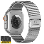 xDfind Umbrella Buckle Fine Mesh Milanese Stainless Steel Watch Band, For Apple Watch 46mm / 49mm / 45mm / 44mm Fine Mesh, For Apple Watch 42mm / 41mm / 40mm / 38mm Fine Mesh