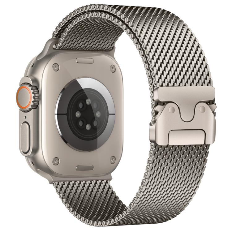 xDfind Umbrella Buckle Fine Mesh Milanese Stainless Steel Watch Band, For Apple Watch 46mm / 49mm / 45mm / 44mm Fine Mesh, For Apple Watch 42mm / 41mm / 40mm / 38mm Fine Mesh