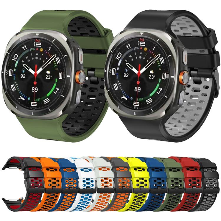 Two Color Silicone Breathable Watch Band, For Samsung Galaxy Watch Ultra 47mm / Ultra 2025