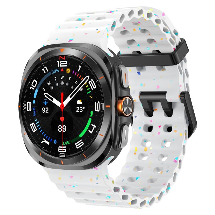 Dual Buckle Colorful Dots Silicone Watch Band, For Samsung Galaxy Watch Ultra 47mm / Ultra 2025
