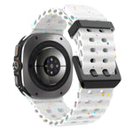 Dual Buckle Colorful Dots Silicone Watch Band, For Samsung Galaxy Watch Ultra 47mm / Ultra 2025