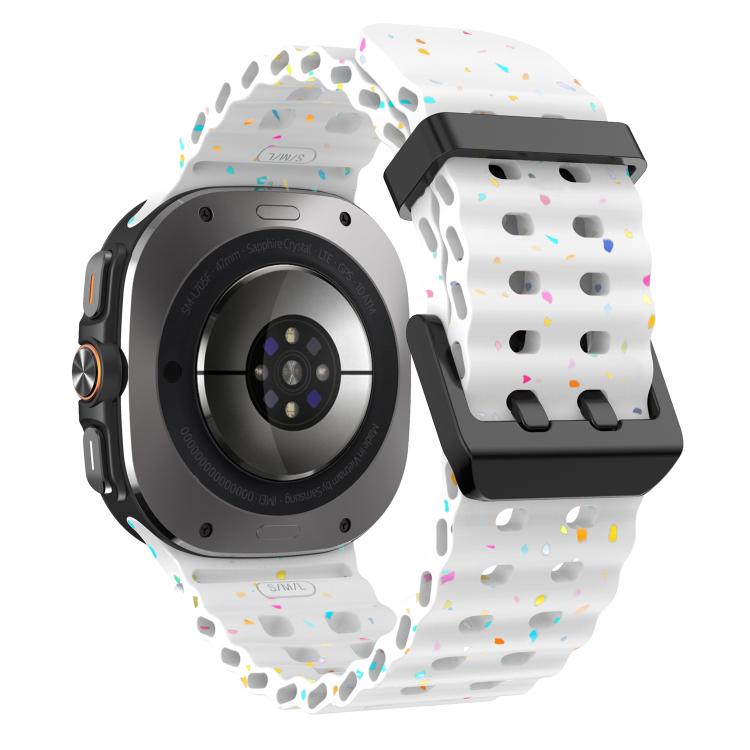 Dual Buckle Colorful Dots Silicone Watch Band, For Samsung Galaxy Watch Ultra 47mm / Ultra 2025