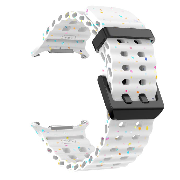 Dual Buckle Colorful Dots Silicone Watch Band, For Samsung Galaxy Watch Ultra 47mm / Ultra 2025