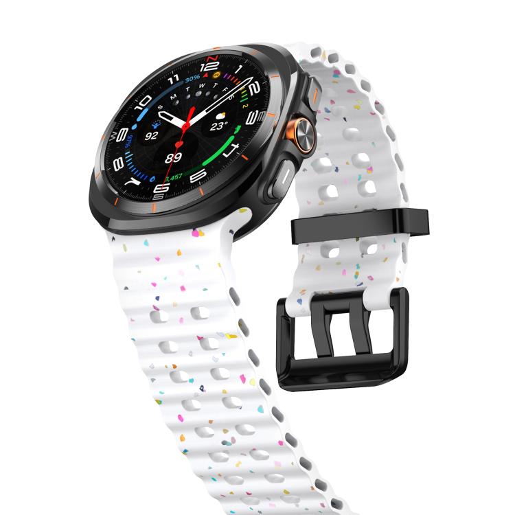 Dual Buckle Colorful Dots Silicone Watch Band, For Samsung Galaxy Watch Ultra 47mm / Ultra 2025