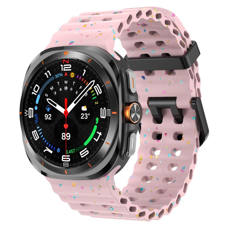Dual Buckle Colorful Dots Silicone Watch Band, For Samsung Galaxy Watch Ultra 47mm / Ultra 2025