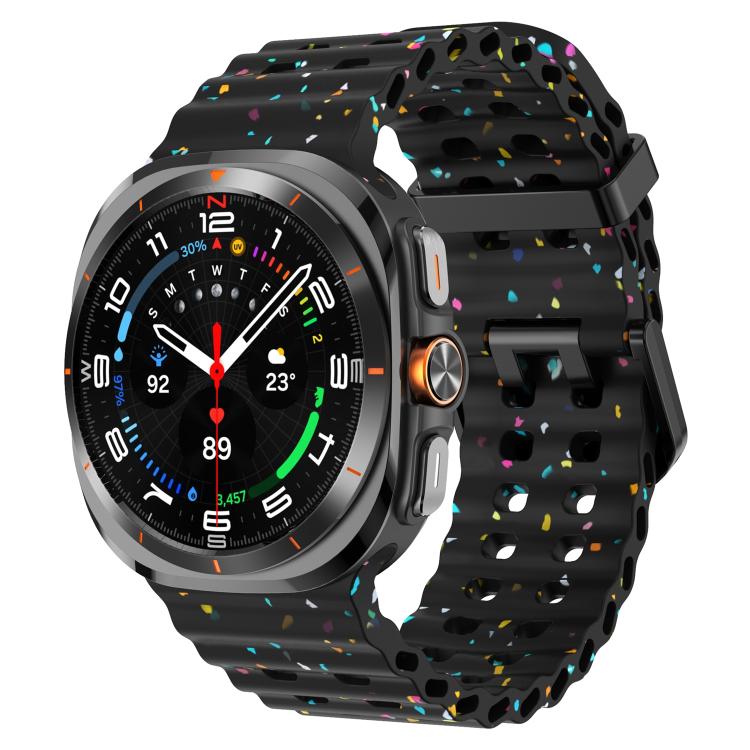 Dual Buckle Colorful Dots Silicone Watch Band, For Samsung Galaxy Watch Ultra 47mm / Ultra 2025