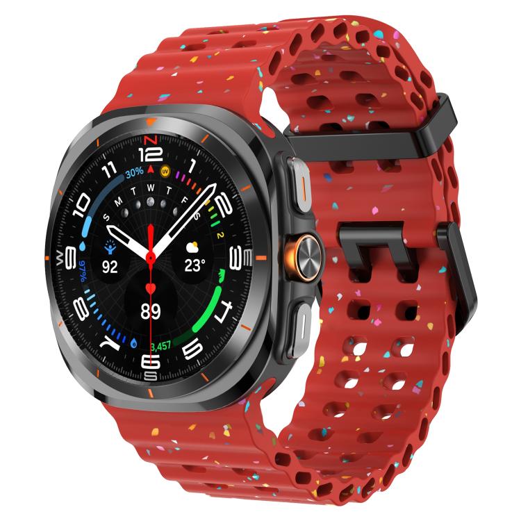 Dual Buckle Colorful Dots Silicone Watch Band, For Samsung Galaxy Watch Ultra 47mm / Ultra 2025