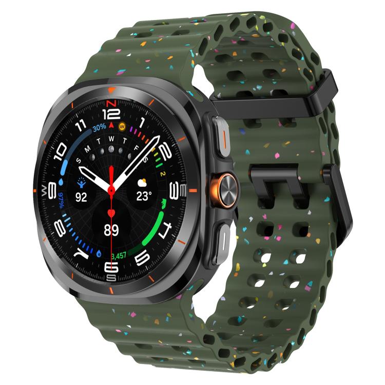 Dual Buckle Colorful Dots Silicone Watch Band, For Samsung Galaxy Watch Ultra 47mm / Ultra 2025